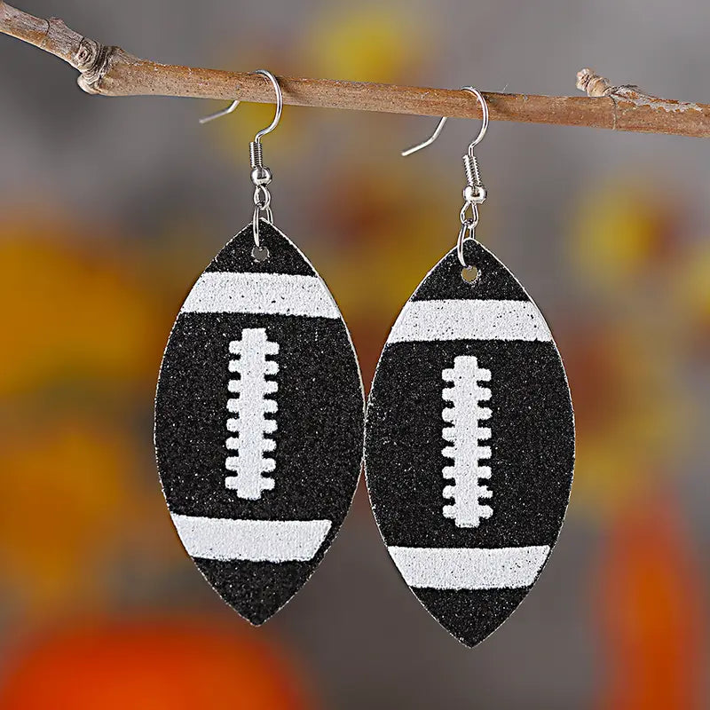 Score Big with Sparkle! Glitter Football Dangle Earrings 🏈
