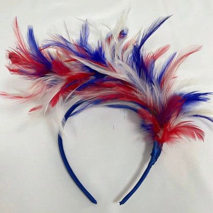 Patriotic Feather Headband - Red, White & Blue, Stars and Stripes