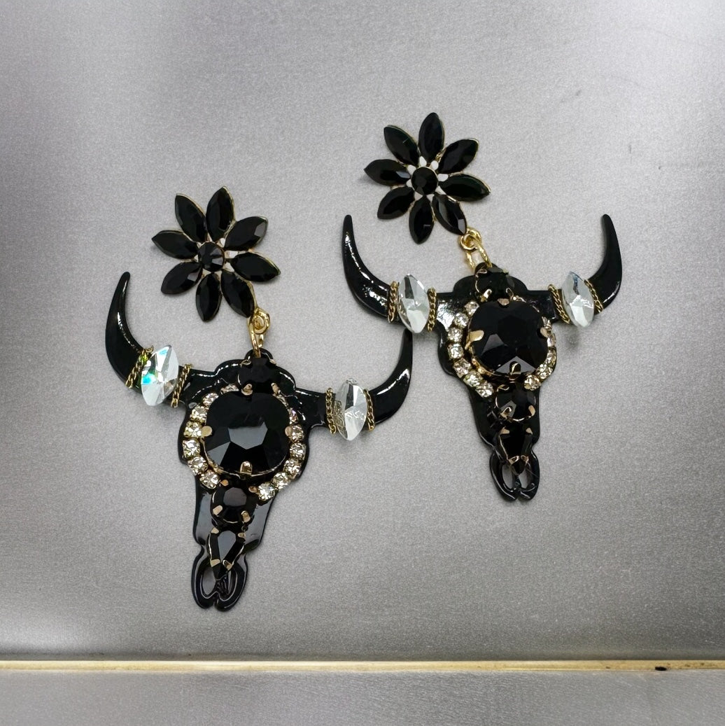 Stunning Western Inspired Rhinestone Dangle Earrings - Boho Jewelry Statement Piece