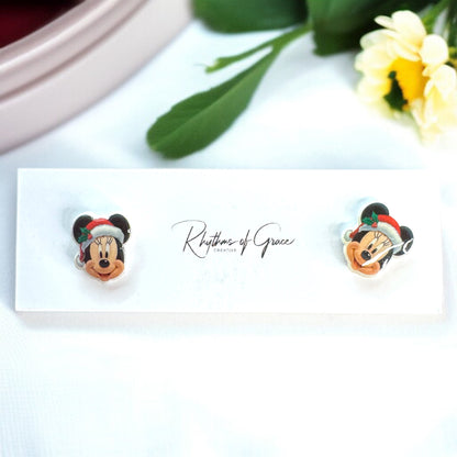 Festive Fun: Christmas Cartoon Ears Stud Earrings - Perfect for Holiday Cheer!