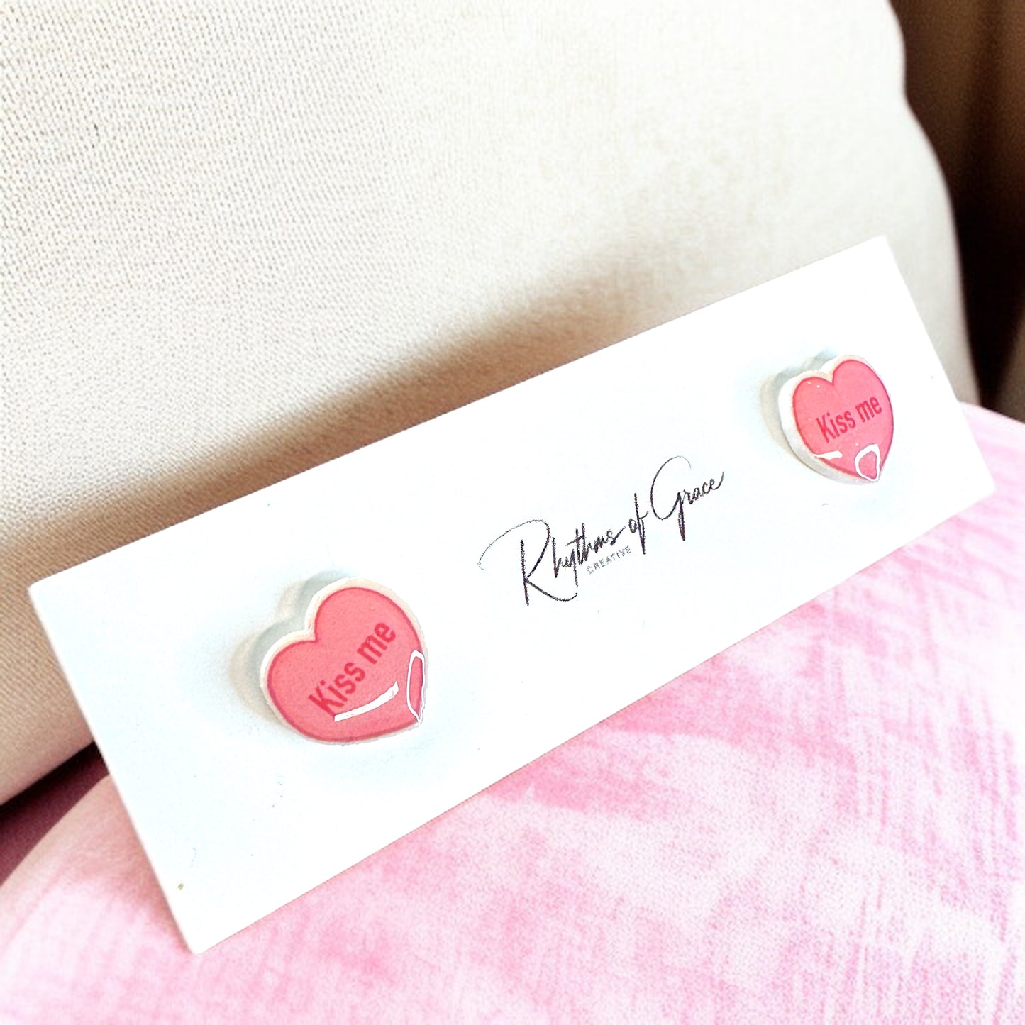 Sweet & Sassy Candy Heart Stud Earrings – Spice Up Your Look! 💖