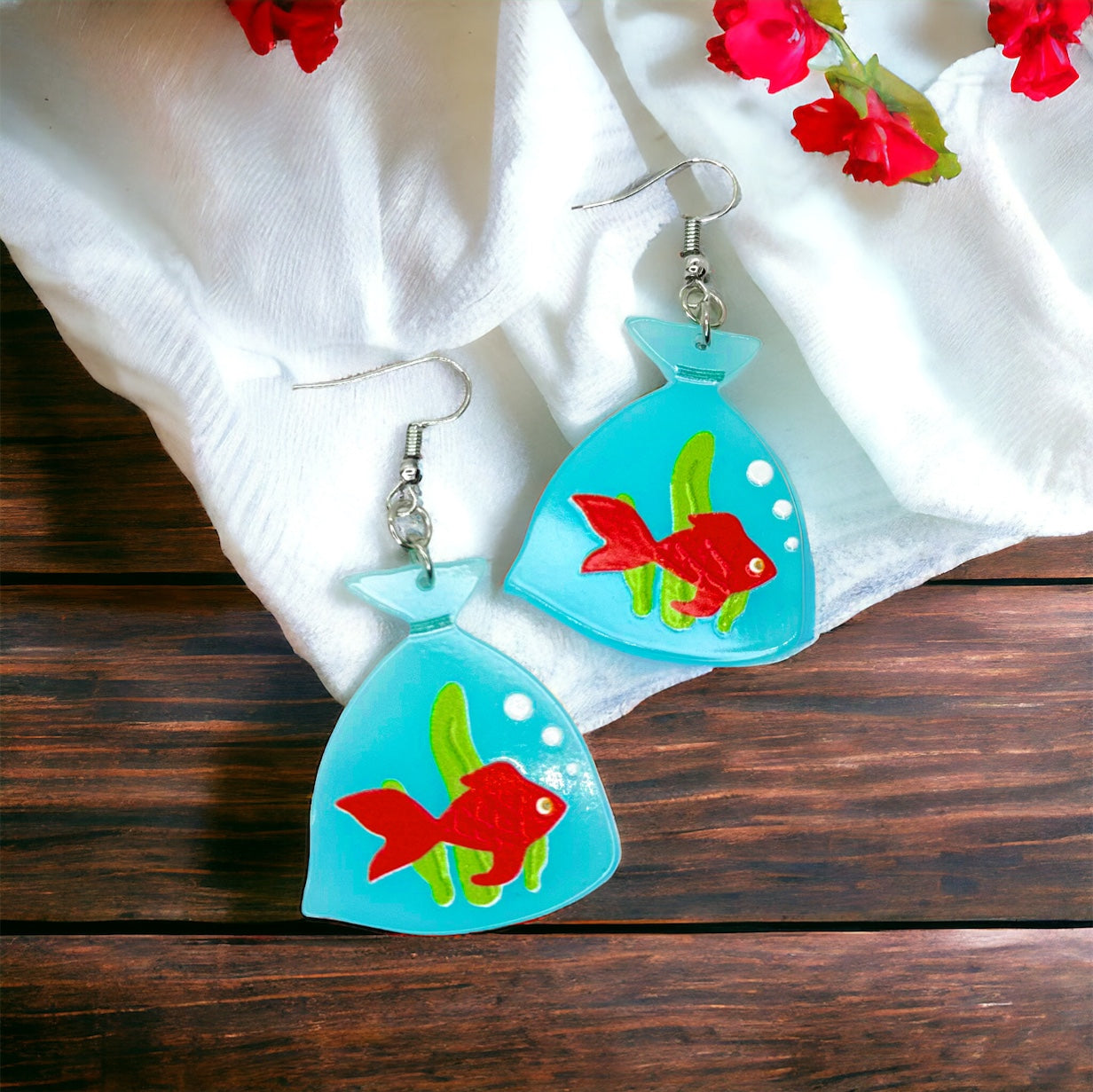 Hooked on Fun: Adorable Goldfish Earrings for a Splash of Whimsy!