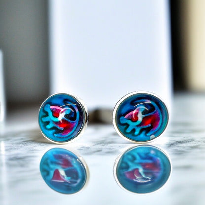 Roar into Style with Lion King Cabochon Stud Earrings!