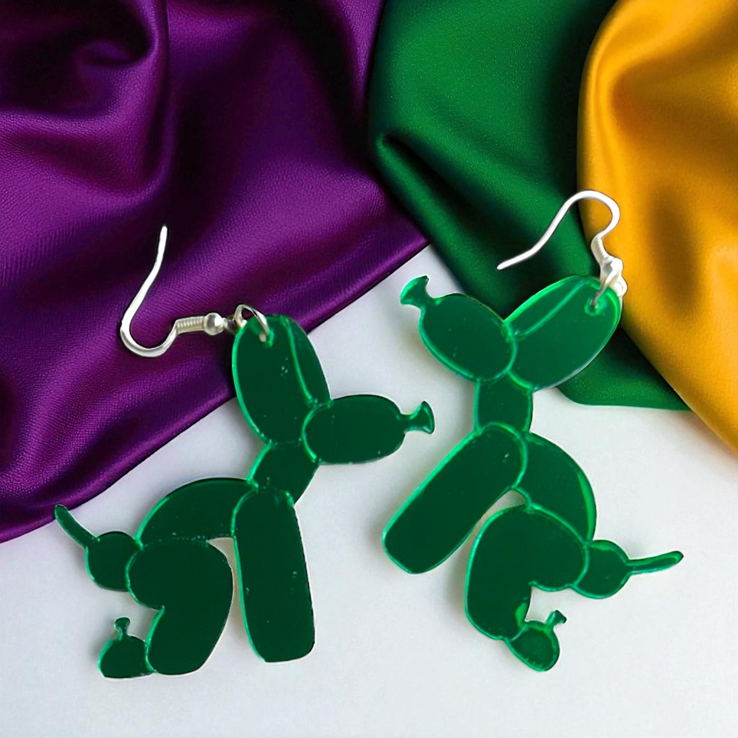 Paw-sitively Fun Mardi Gras Balloon Dog Earrings – Pooping Playfulness in Every Color! - Rhythms of Grace Creative