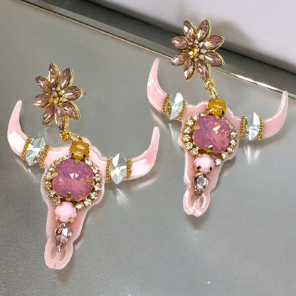 Stunning Western Inspired Rhinestone Dangle Earrings - Boho Jewelry Statement Piece