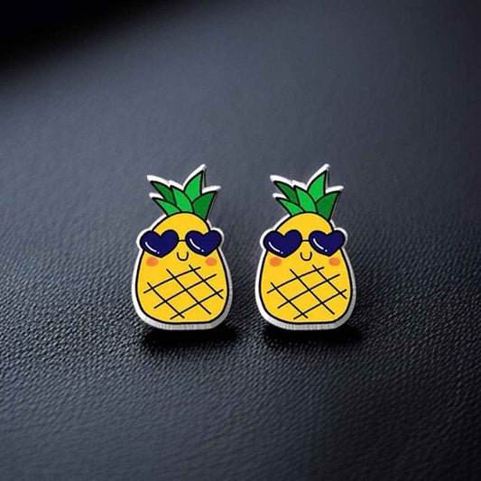 Pineapple Paradise: Handmade Food Stud Earrings 🍍