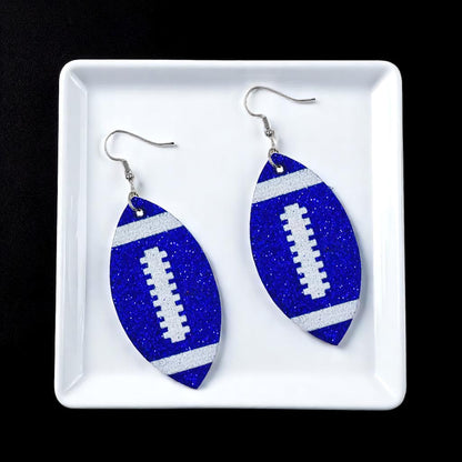 Score Big with Sparkle! Glitter Football Dangle Earrings 🏈