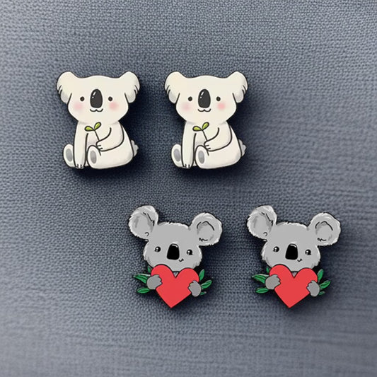 Koala-ty Cuties: Adorable Cartoon Koala Stud Earrings!