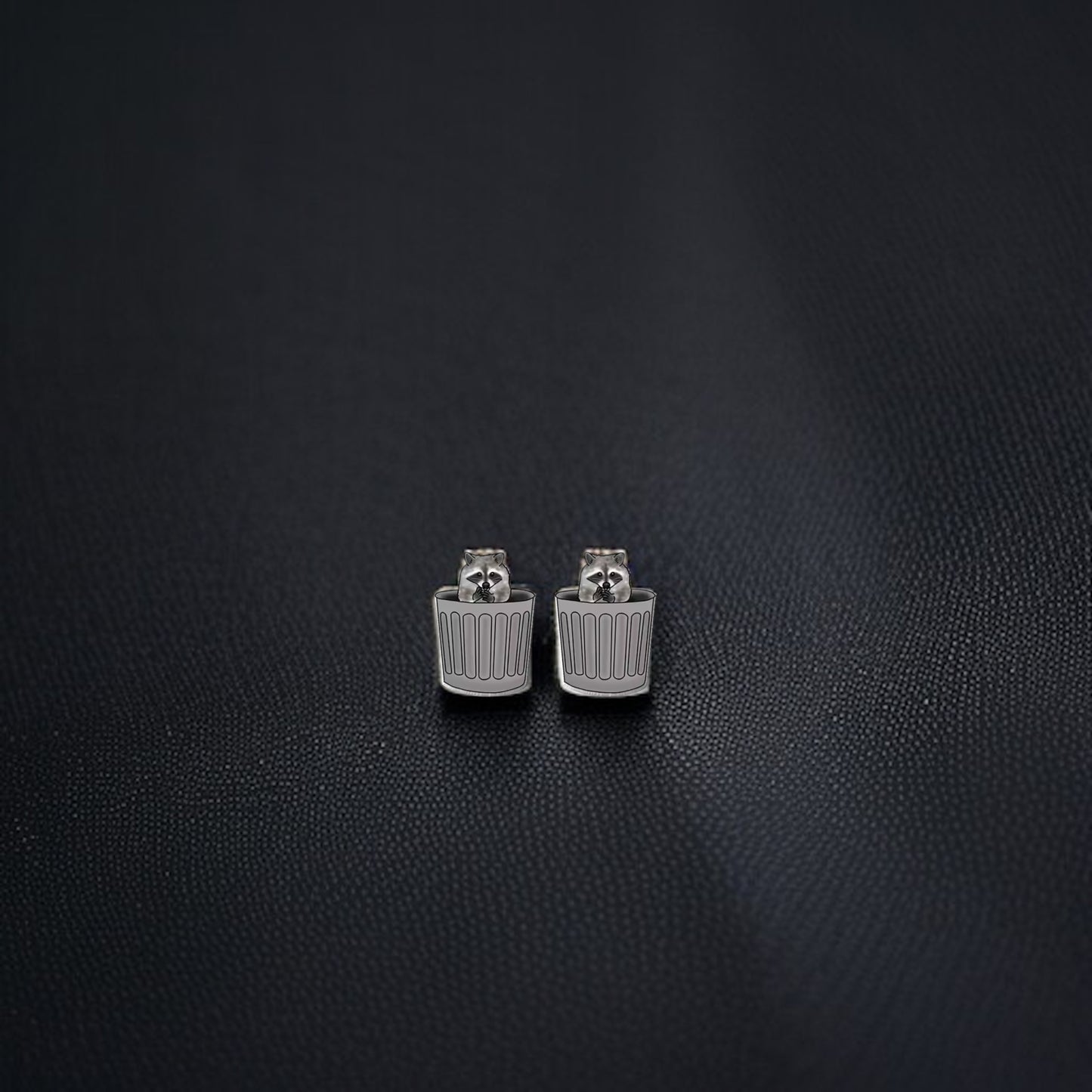 Ravishing Raccoon Stud Earrings - Double the Cuteness!