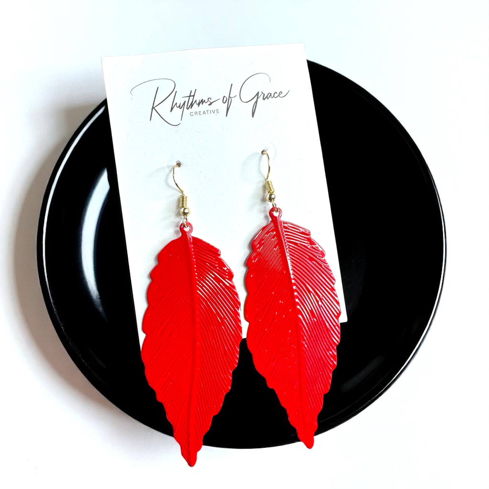 Embrace Autumn's Charm with Red Leaf Earrings! 🍂 - Rhythms of Grace Creative