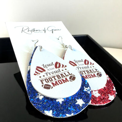 Loud and Proud Football Mom Earrings – Show Your Team Spirit! 🏈