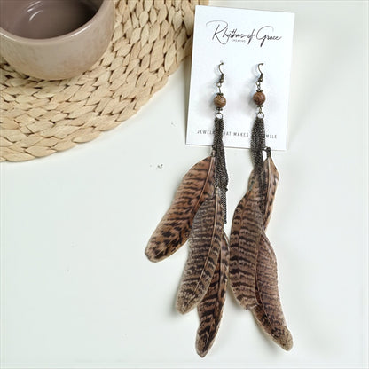 Boho Chic Feathered Dangle Earrings - Wild & Free Country Vibes!