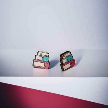 Stack of Books Stud Earrings - Perfect for Book Lovers! 📚