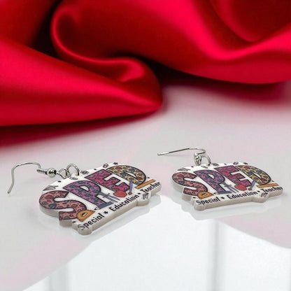 Special Education Teacher Dangle Earrings: Celebrate Inclusivity! - Rhythms of Grace Creative