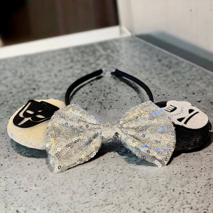 Star Wars Inspired Sequin Mouse Ears Headband, Darth Vader, Stormtrooper, NEW