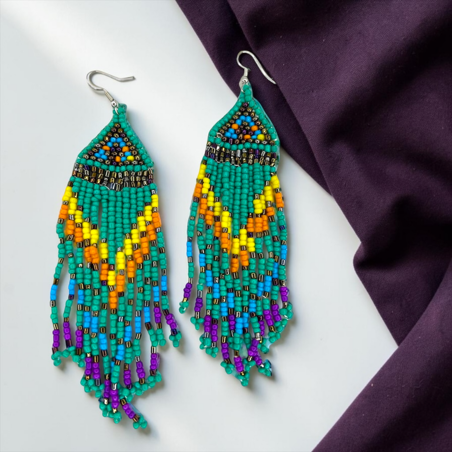 Festival Babe Beaded Fringe Earrings | Bold Boho Statement Earrings | Western Boutique Jewelry