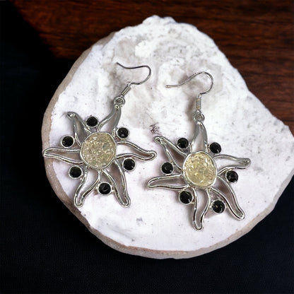 Celestial Sunshine Earrings - Elevate Your Cosmic Style! 🌙 - Rhythms of Grace Creative