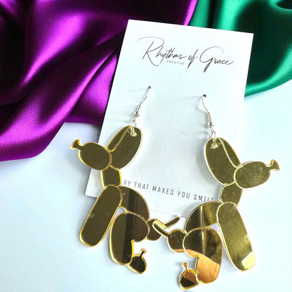 Paw-sitively Fun Mardi Gras Balloon Dog Earrings – Pooping Playfulness in Every Color! - Rhythms of Grace Creative