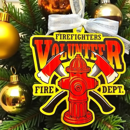 Firefighters Volunteer - Fire Dept Sublimation Ornament 
Ignite Your Holiday Spirit!