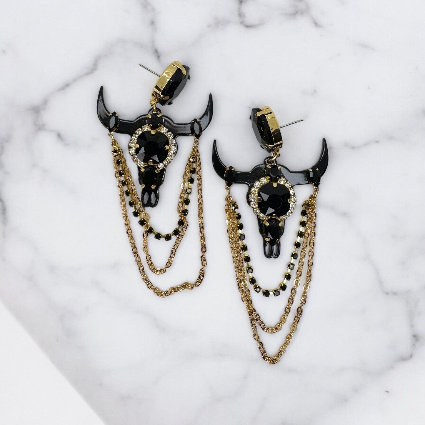 Stunning Western Inspired Rhinestone Dangle Earrings - Boho Jewelry Statement Piece