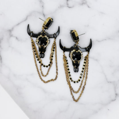Stunning Western Inspired Rhinestone Dangle Earrings - Boho Jewelry Statement Piece