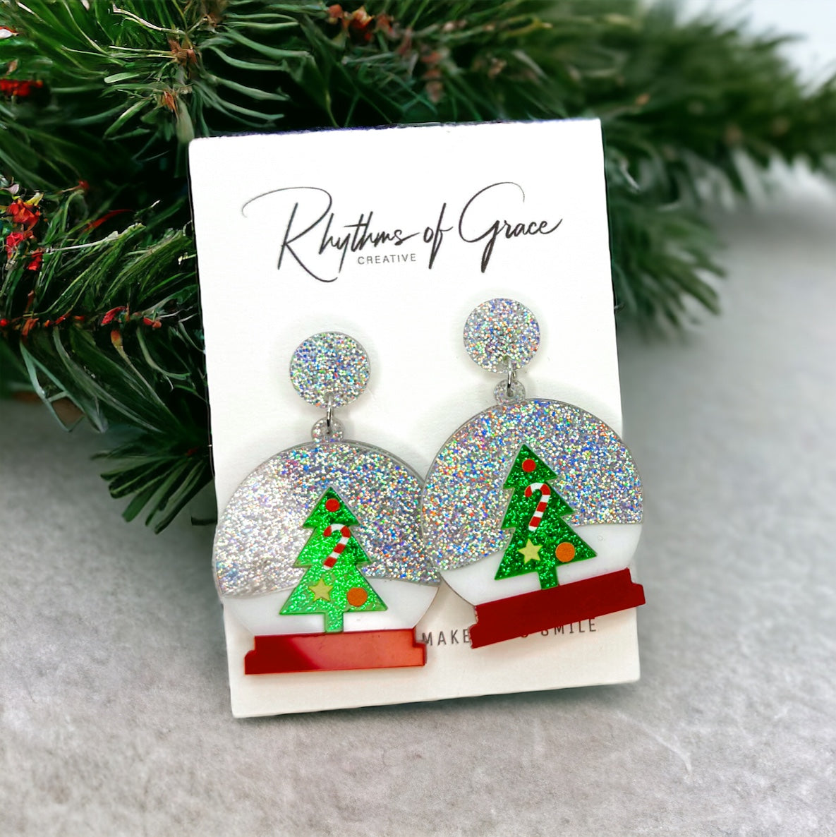 Shake Up Some Holiday Cheer – Snowglobe Dangle Earrings! ❄️🎄