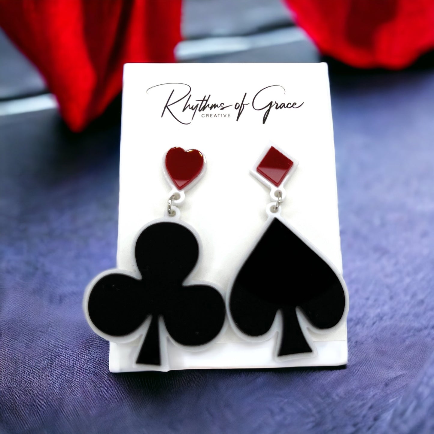 Suite of Cards Earrings: Unleash Your Inner Queen! 🌟 - Rhythms of Grace Creative
