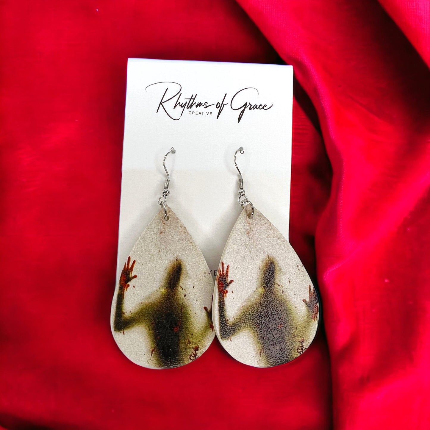 True Crime Earrings - Halloween Earrings, Haunted House, Spooky Vibes, Halloween Earrings, Halloween Costume, Bloody Halloween - Rhythms of Grace Creative