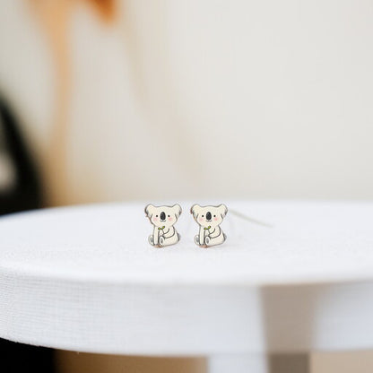 Koala-ty Cuties: Adorable Cartoon Koala Stud Earrings!