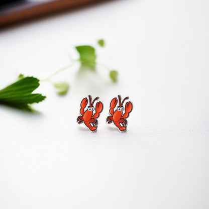 Crawfish/Lobster Stud Earrings – Dive into Style!