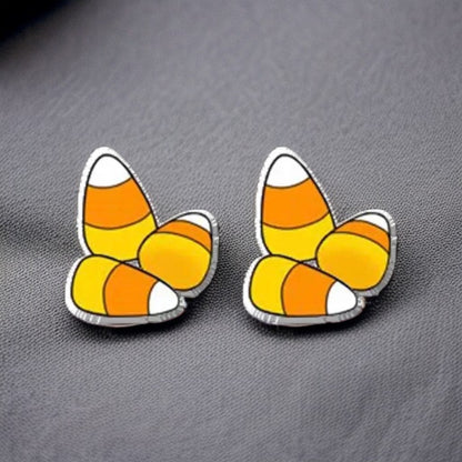 Boo-tiful Candy Corn Stud Earrings - Handmade Halloween Delight! 🎃