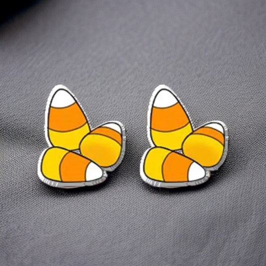 Boo-tiful Candy Corn Stud Earrings - Handmade Halloween Delight! 🎃