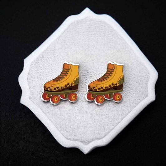 Skate into Style: Retro Roller-Skate Stud Earrings!