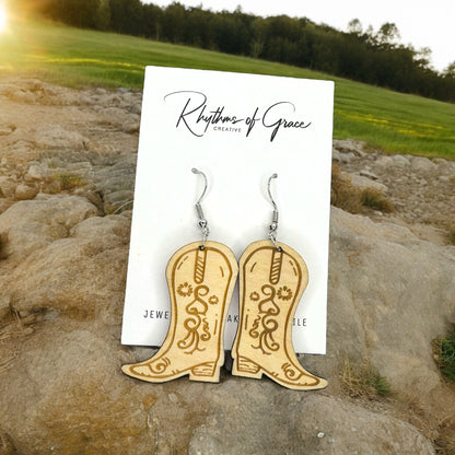 Wild West Chic: Handcrafted Wooden Dangle Earrings - Choose Your Style!