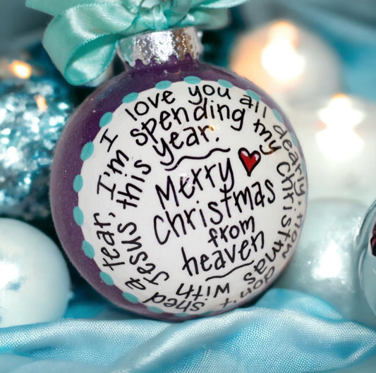 Christmas in Heaven Ornament - Memorial Ornament, Angel in Heaven, Christmas Ornament, Holiday Ornament, In Memory, Rest in Peace - Rhythms of Grace Creative