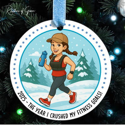 2025 Health & Fitness Milestone Ornament – Custom Workout, Wellness, and Goal-Crushing Christmas Gift