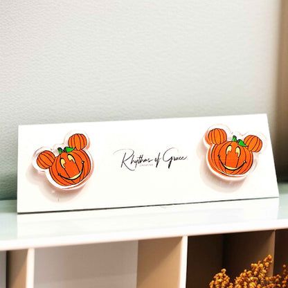 Spook-tacular Pumpkin Studs - Halloween Magic! 🎃