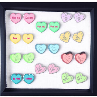 Sweet & Sassy Candy Heart Stud Earrings – Spice Up Your Look! 💖