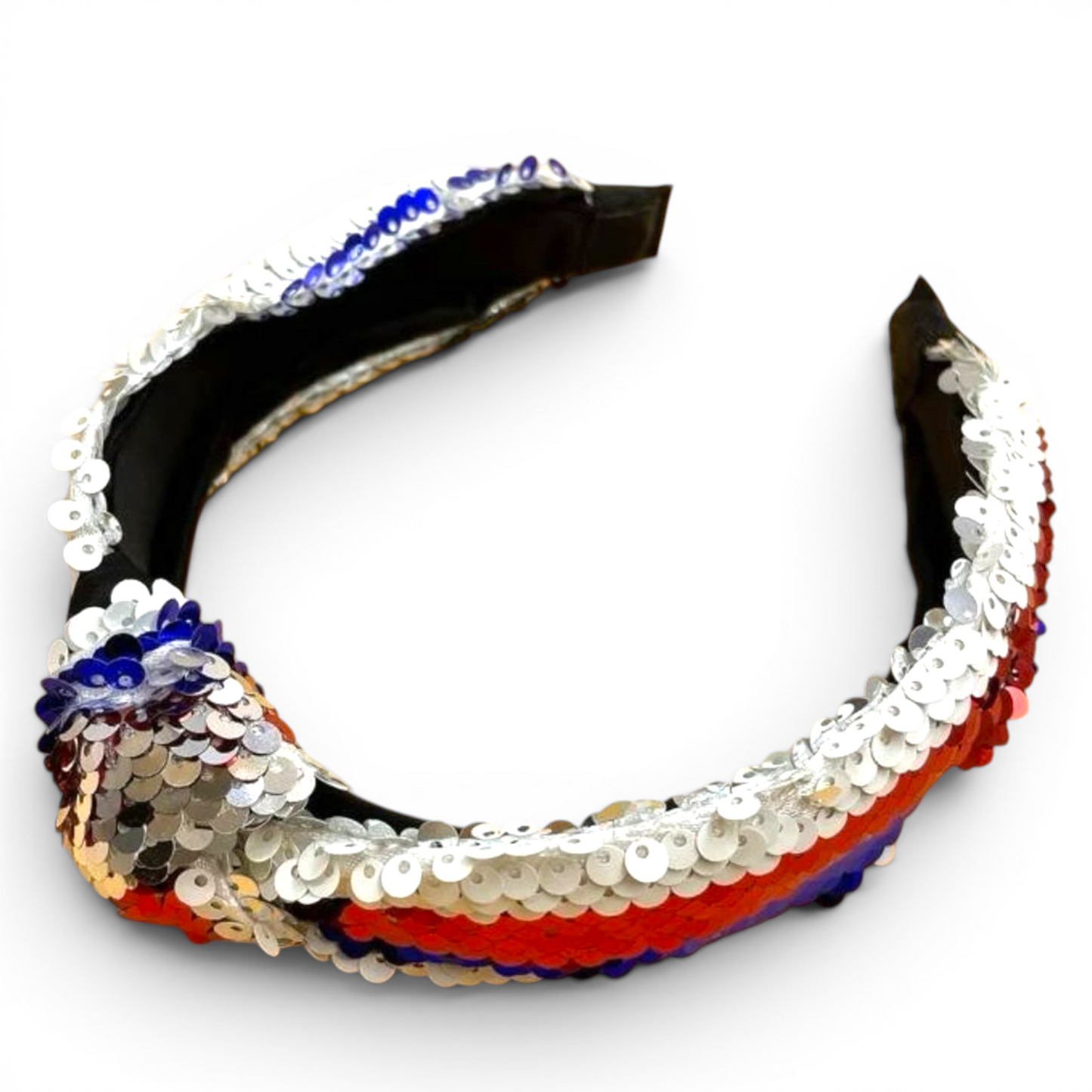 Patriotic Sequin Headband | Red, White & Blue Statement Accessory