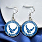 Military Mom Marvels: Air Force Cabochon Dangle Earrings!