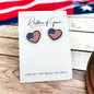 Patriotic Stud Earrings - Heart or USA Map