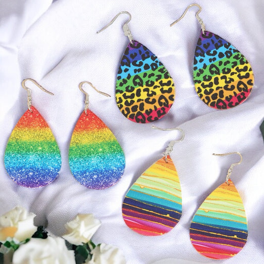 Rainbow Teardrop Earrings: Shine Bright & Celebrate Love!