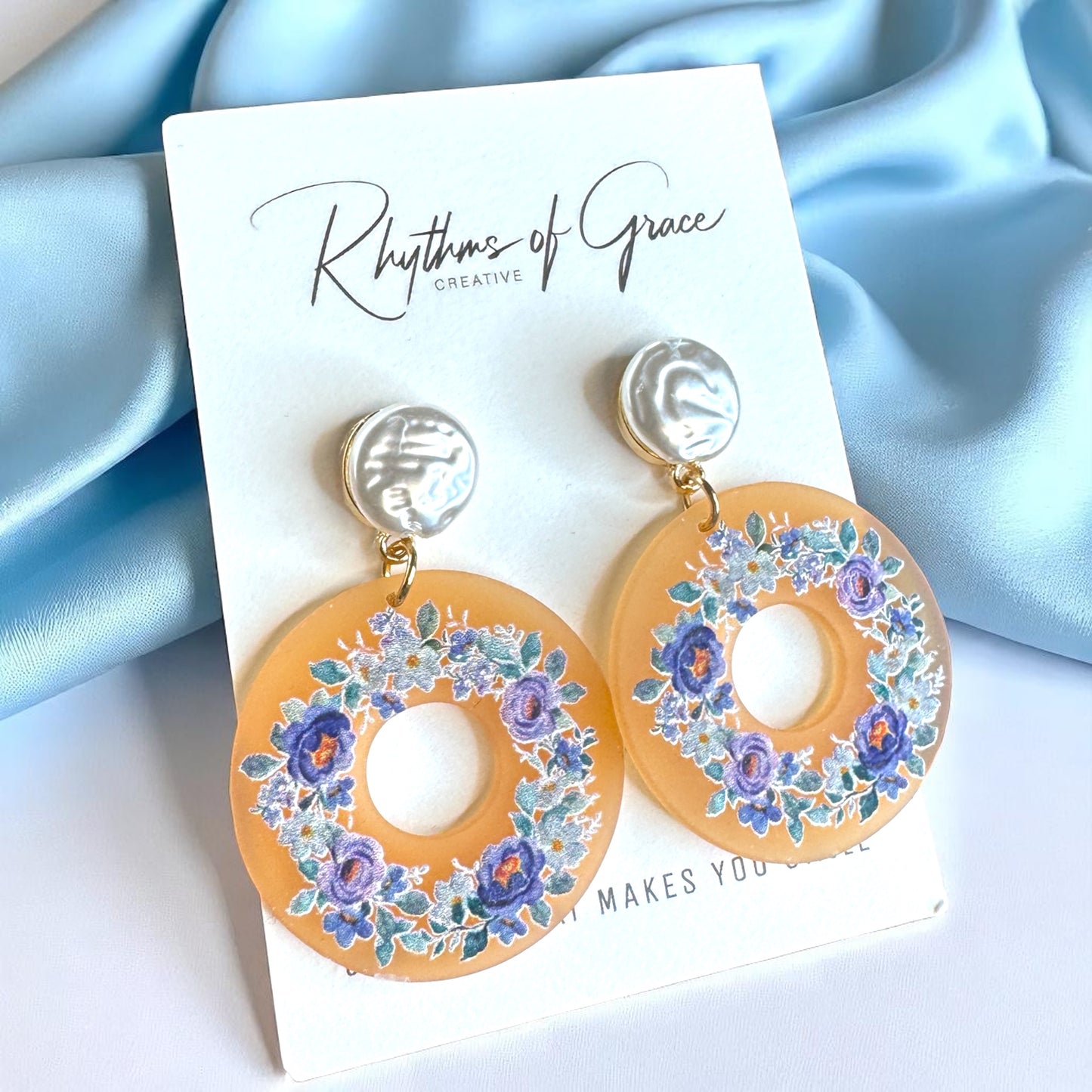 Blue Flower Earrings - Springtime Floral Elegance! 🌼