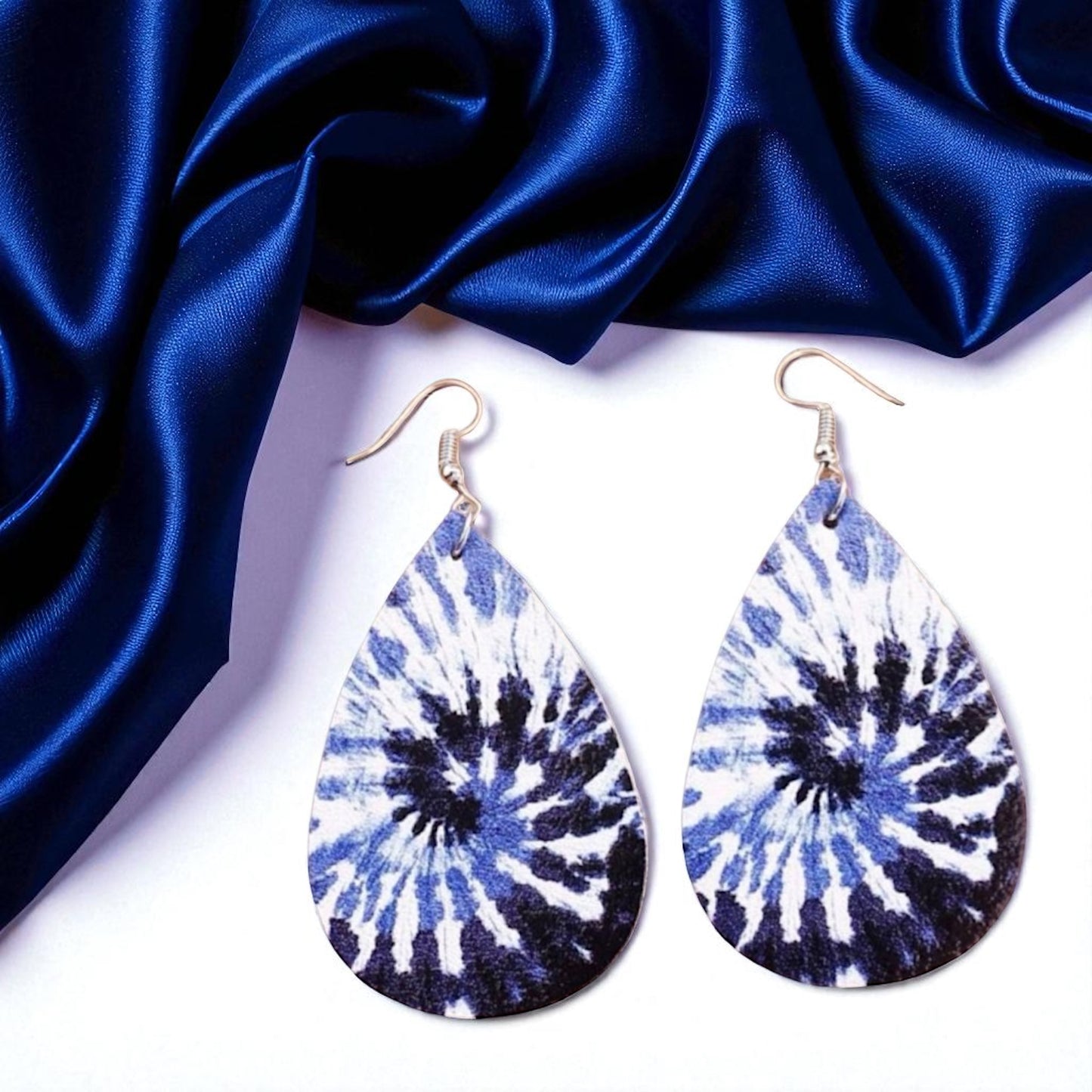 Blue Tie Dyed Teardrop Earrings – Chill Vibes Only 💙