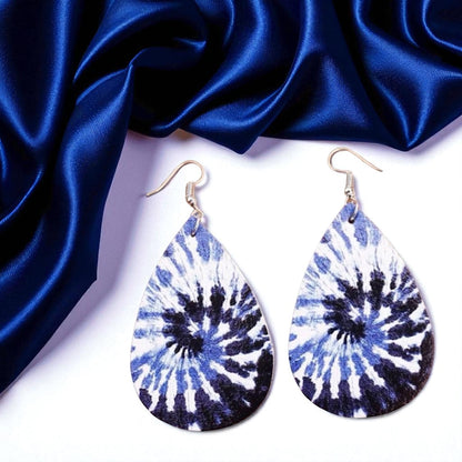 Blue Tie Dyed Teardrop Earrings – Chill Vibes Only 💙