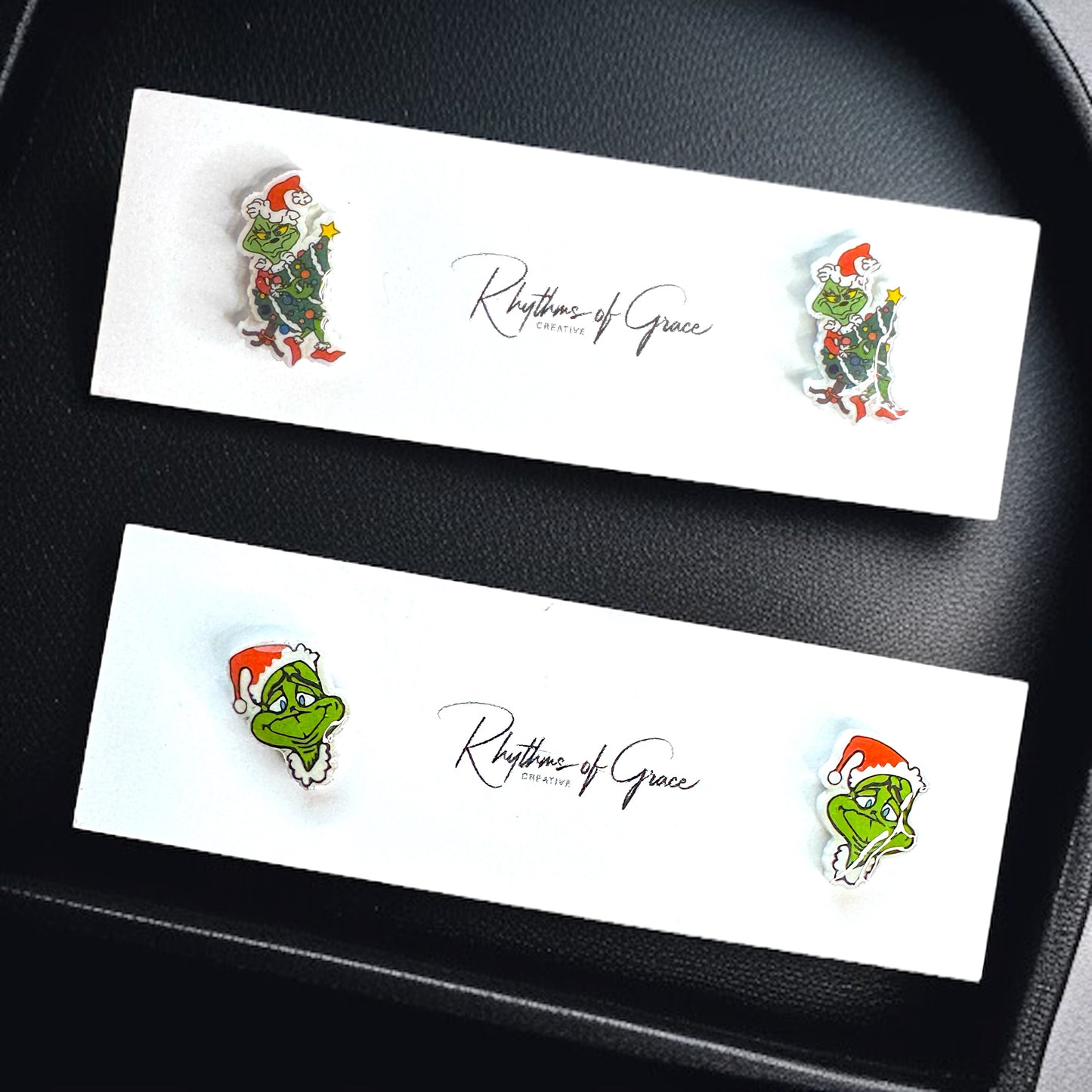 Grinchy Glam: Christmas Stud Earrings!🎄