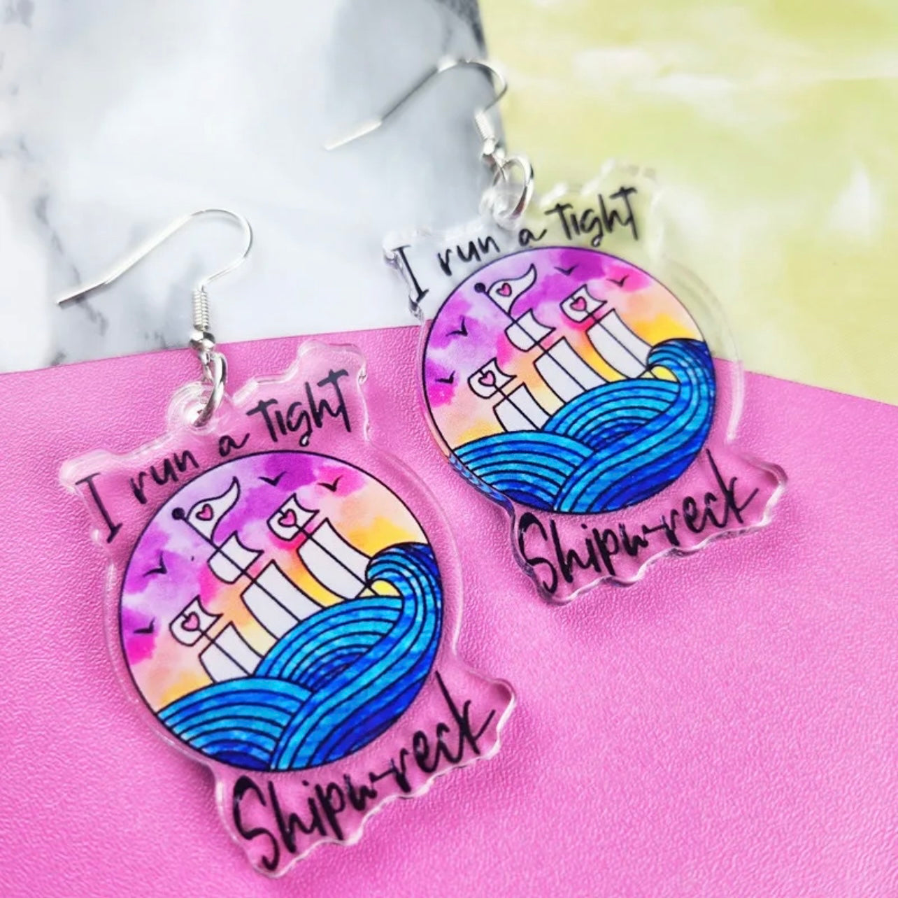 Shipwreck Earrings – “I Run a Tight Shipwreck” 🌊 - Rhythms of Grace Creative