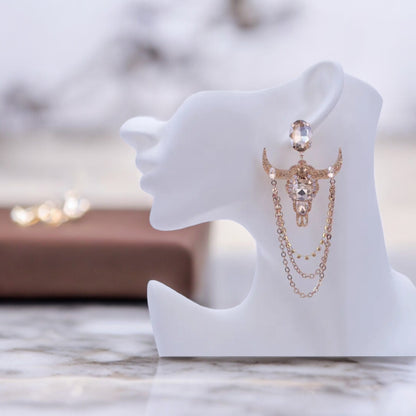 Stunning Western Inspired Rhinestone Dangle Earrings - Boho Jewelry Statement Piece
