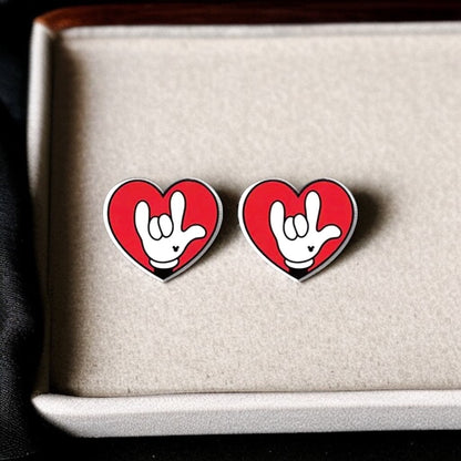 Spread the Love: "I Love You" Sign Language Stud Earrings