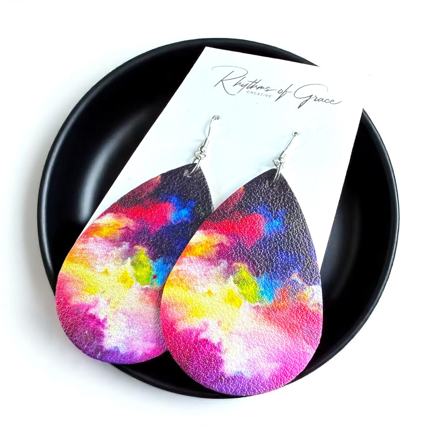 Vibrant Teardrop Dangle Earrings – Colorful Elegance in Every Drop!